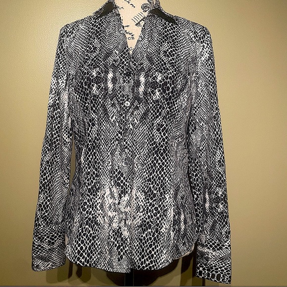 Calvin Klein Animal Print Blouse - Picture 1 of 13